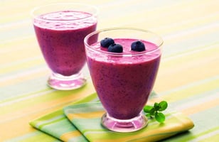 Photo Recette Yogourt Fouetté à la Banane et aux Bleuets