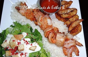 Photo Recette Brochettes de Crevettes et de Pétoncles