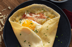 Photo Recette Crêpes Garnies de Fromage, Jambon et Oeufs