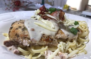 Photo Recette Linguine Sauce Carbonara Poulet et Bacon