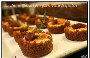 Photo Recette Mini Bouchées Soufflées au Foie Gras en Croûte de Spéculoos et Figue Confite
