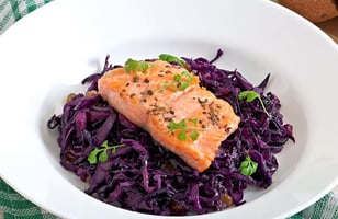 Photo Recette Papillote de Saumon à la Compotée de Chou Rouge aux Pommes