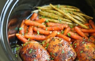 Photo Recette Poulet et Légumes dans une Sauce Miel et Ail à la Mijoteuse