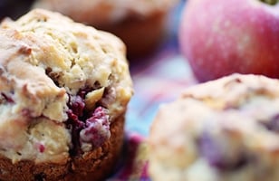Photo Recette Muffins aux Pommes et aux Framboises Réduits en Sucre