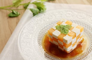 Photo Recette Rubik’s Cube de Melon et de Feta