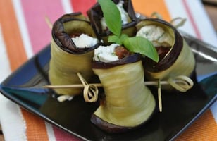 Photo Recette Aubergines Roulées au Chèvre Frais (Menu St-Valentin)
