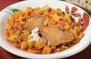 Photo Recette ÉPAULE DE VEAU BRAISÉE AUX LÉGUMES D’AUTOMNE