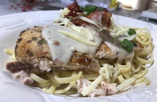 Photo Recette Linguine Sauce Carbonara Poulet et Bacon