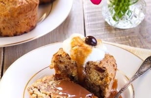 Photo Recette Pudding Fondant à la Crème et aux Noix (sticky toffee pudding)