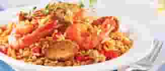 Jambalaya aux Saucisses et Crevettes