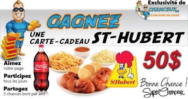 Concours Gagnez une Carte-Cadeau St-Hubert de 50$