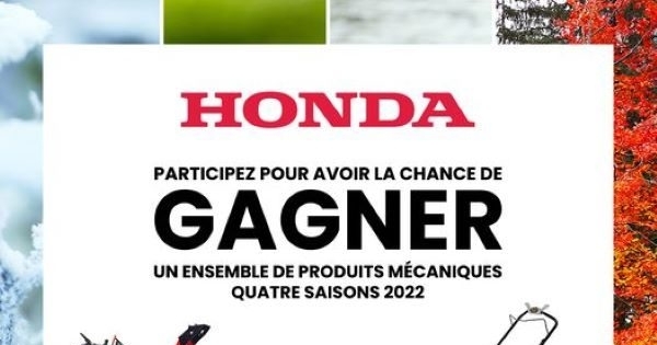 Concours Gagnez un Ensemble de Produits Mécaniques Honda!